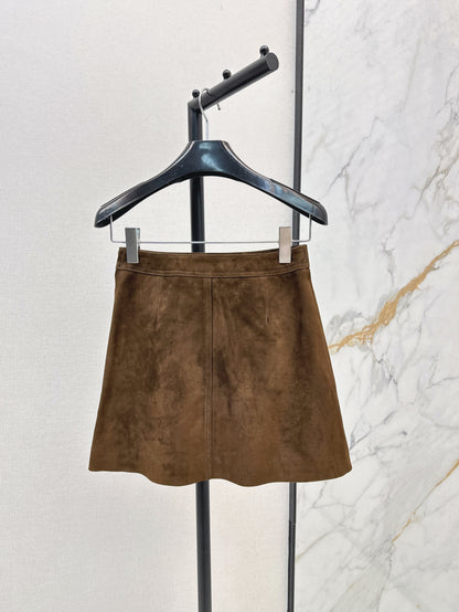 Cel* 25ss suede mini skirt