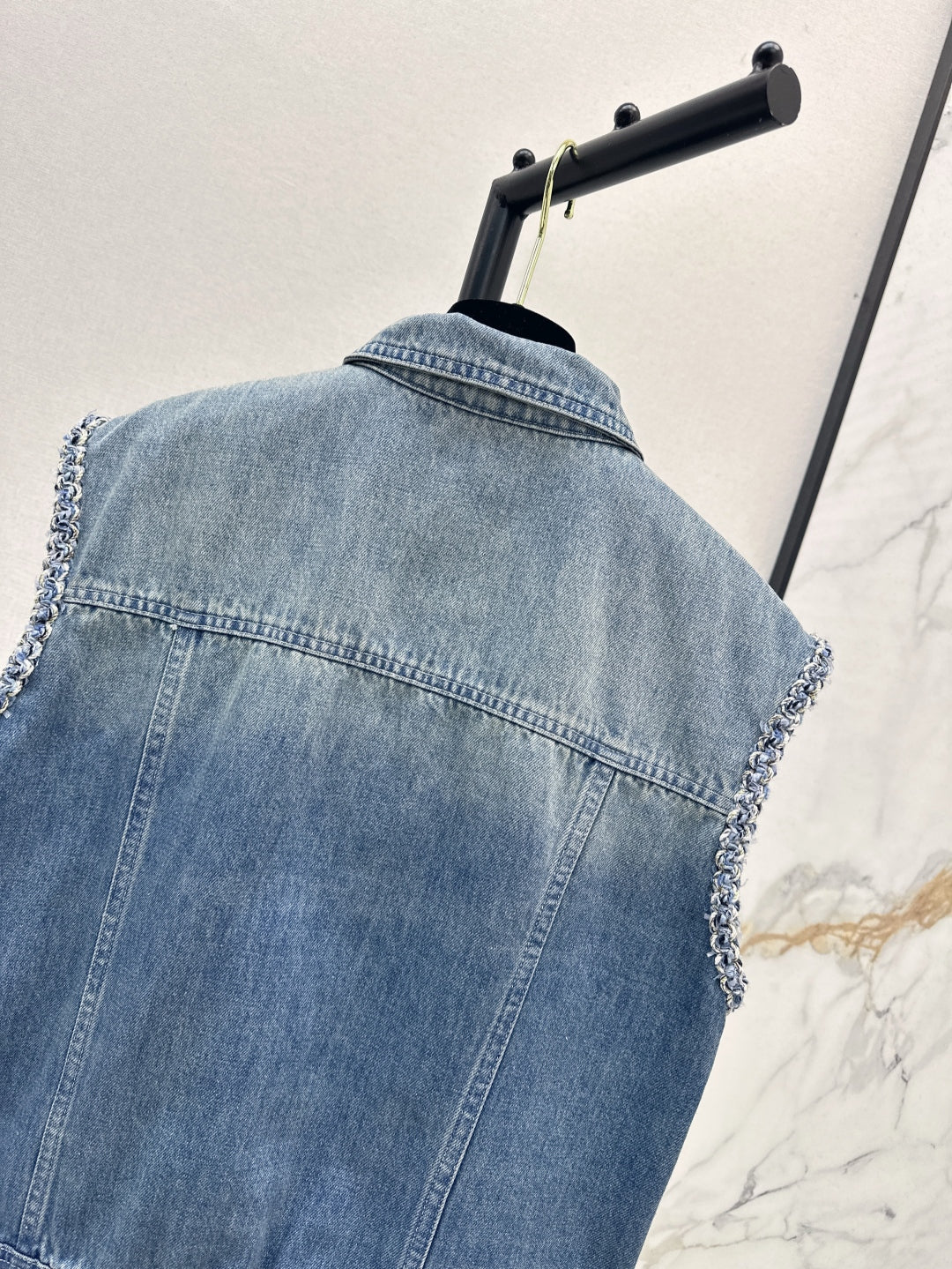 C*nel 25ss braided trim denim vest