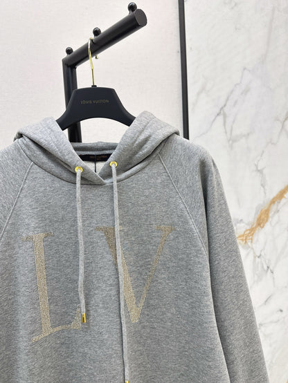 Loui* 25ss rhinestone signature hoodie