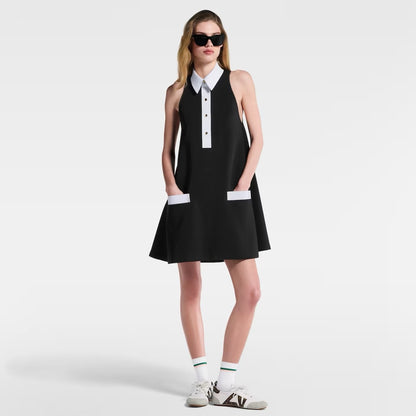 Loui* 25ss technical gabardine polo dress