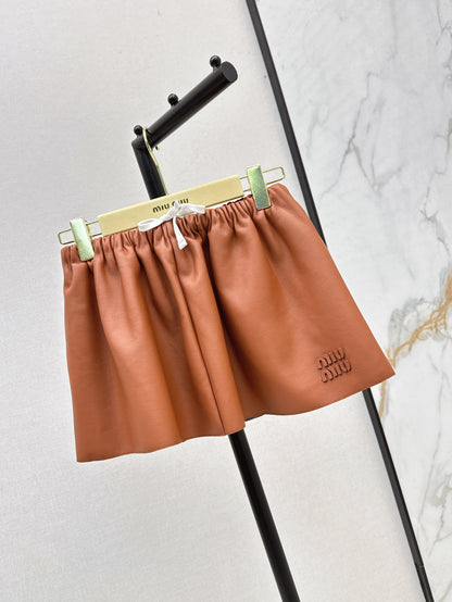 M*u 25ss nappa leather miniskirt