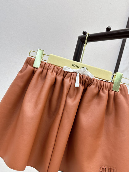 M*u 25ss nappa leather miniskirt