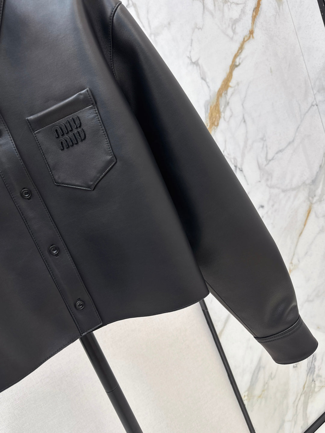 M*u 25ss nappa leather shirt