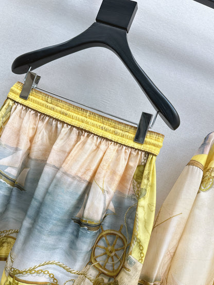 Zim* 25ss print silk shorts