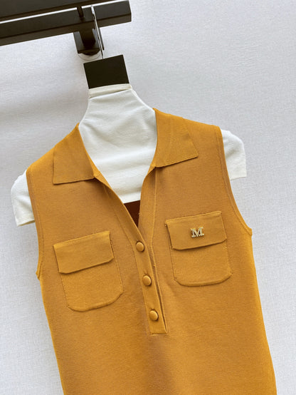 MaxM* 25ss jersey sleeveless polo shirt