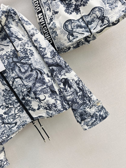 D*r 25ss print hoodie zip-up jacket